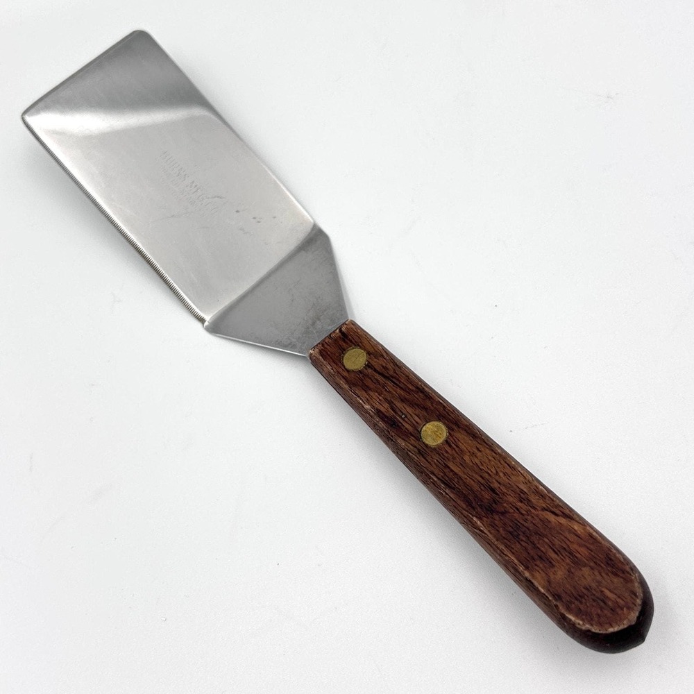 Vintage Burns Mfg Co Stainless Steel Spatula Turner Serrated Griddle Flipper USA